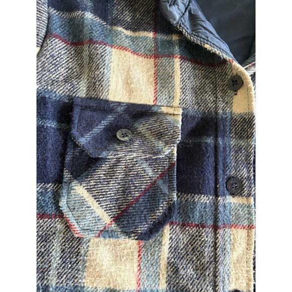 Fingerhut vintage 90s men’s flannel lined shirt size large. Tarzan Blue plaid - Picture 16 of 16